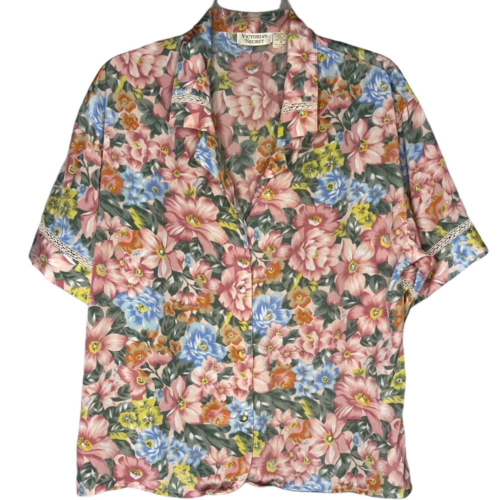 Victoria's Secret Vintage Button Down Floral Sleep Top